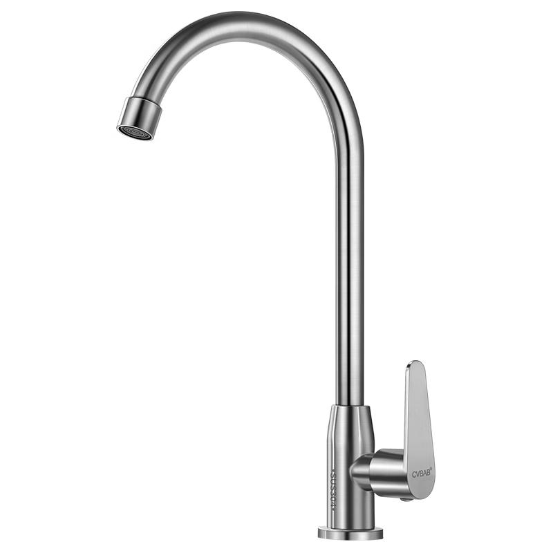 CVBAB 304 Stainless Steel Single Cold Kitchen Sink Faucet
