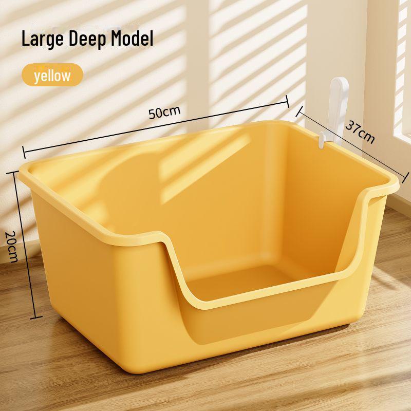 Extra Large Semi-Enclosed Splash-Proof Cat Litter Box for Maine Coons