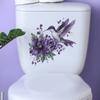 Purple Flower Magpies Bathroom Toilet and Home Beautification Stickers