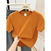 Women Plus Size Solid Color Positive-Shoulder Short Sleeve T-Shirt Summer Casual Commuter Top