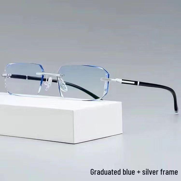 Ultra-Light Rimless Reading Glasses with Anti-Radiation Photochromic Lenses for Large Faces
