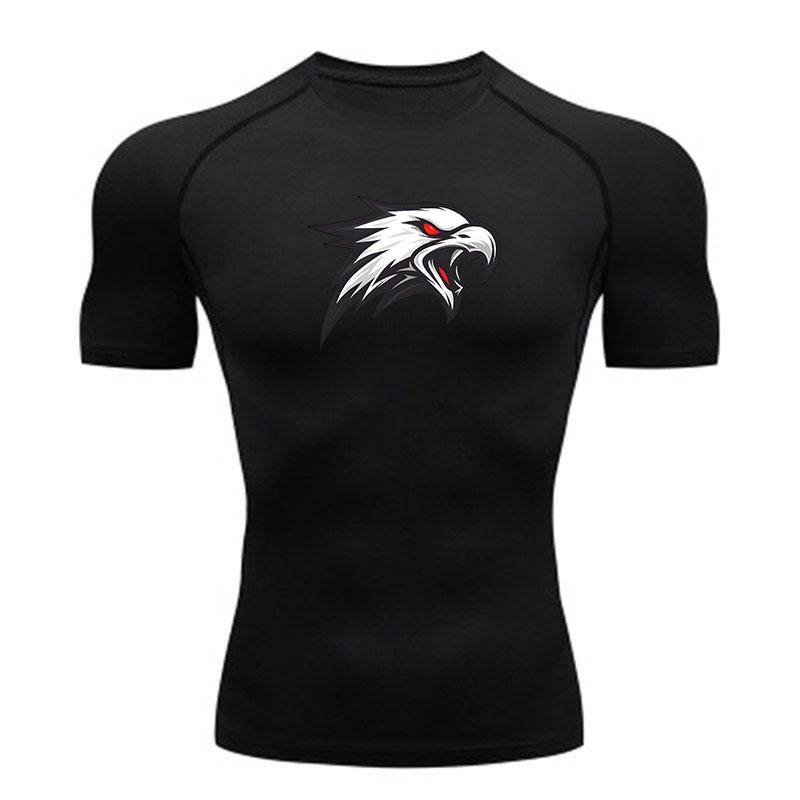 Men's Compression Athletic T-Shirt, Stylish Angry Eagle Head