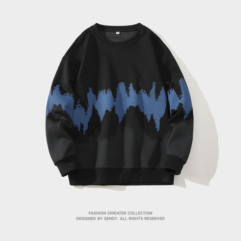 

Осенняя новинка, мужская повседневная универсальная зеленая красивая футболка с длинными рукавами, круглый вырез, градиентная толстовка, тренд 4XL