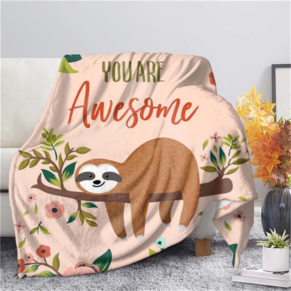 

Милое одеяло с изображением ленивца из мультфильма, мягкое и удобное, всесезонное, с принтом, мягкое одеяло для всех сезонов 75*100cm