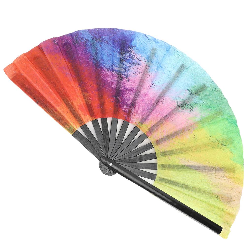 Colorful Folding Hand Held Fans with Bag Festival Decoration Gift for Birthday Thanksgiving Christmas