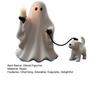 Ghost Pup Candle Holder Cute White Ghost Walking Dog Candlestick Resin Tabletop Figurine for Halloween Home Shelf Desk Decor