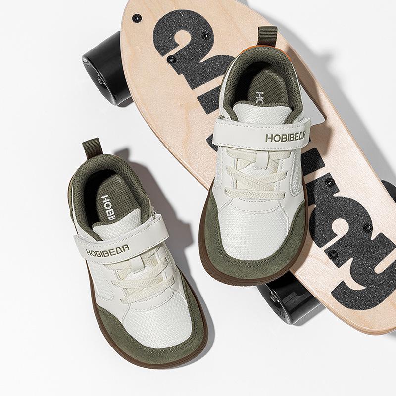 HOBIBEAR Kinder Breite Kopf Atmungsaktives Stoffobermaterial Lässige Laufschuhe für Frühling & Herbst