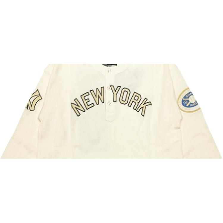 New Era Logo Letter Crew Neck Long Sleeve T-Shirt Unisex Tops Off-White 14450499