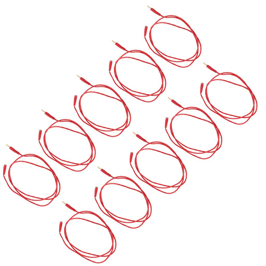 10Set Banana Plug Test Line PVC Brass Test   Electrical Testing Cable for Automobiles 2mm Red