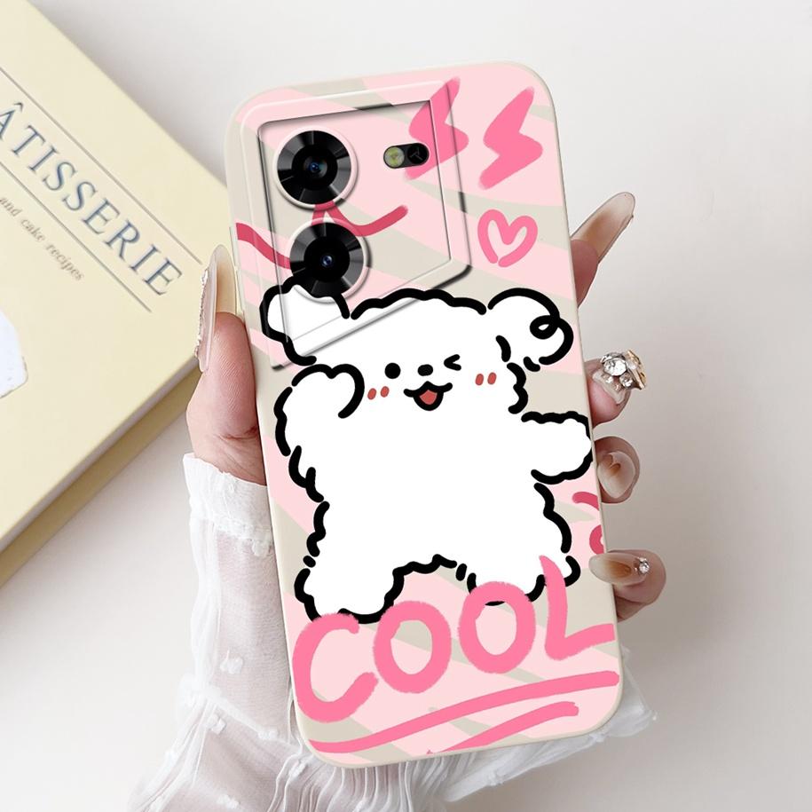 For Tecno Pova 5 Case Cute Cartoon Dinosaur Liquid Silicone Soft TPU Protective Back Cover For Tecno Pova 5 Pro Pova5 Case Funda