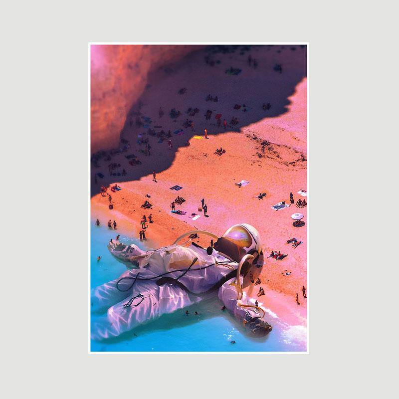 Living Room Decoration Art Painting White Paper Astronaut Space Poster Wall Art Prints Home Decor Bar Cafe Dorm Decorative Pictures Gifts