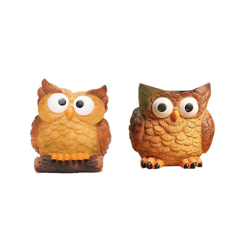 Cartoon Owl Resin Planter, Multi-functional Succulent Pot / Desk Pen Holder