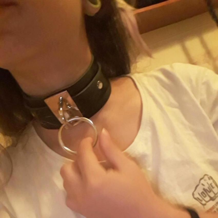 Cool Oversized Choker Fetish Argintiu/Aur O Metal Punk Stil Retro Guler din piele Bondage Sub BDSM Harness Colier