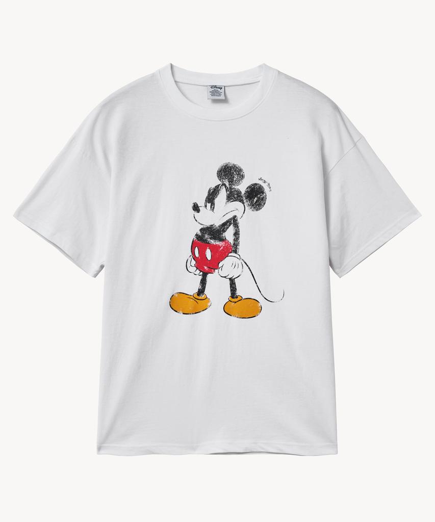 VTWO Vintage Washed Angry _Mickey_ T-Shirt (White)