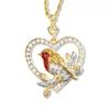 Collana Ciondolo Uccello a Forma di Cuore Elegante Huiyu per Donna