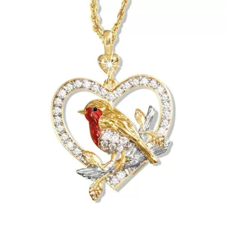 Collana Ciondolo Uccello a Forma di Cuore Elegante Huiyu per Donna