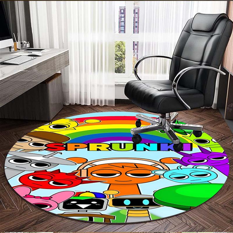 Sprunki Game Print Round Rug, Washable Floor Carpet, For Entryway Dorm Laundry Room Office Study, Home Decor Birthday Christmas Gift