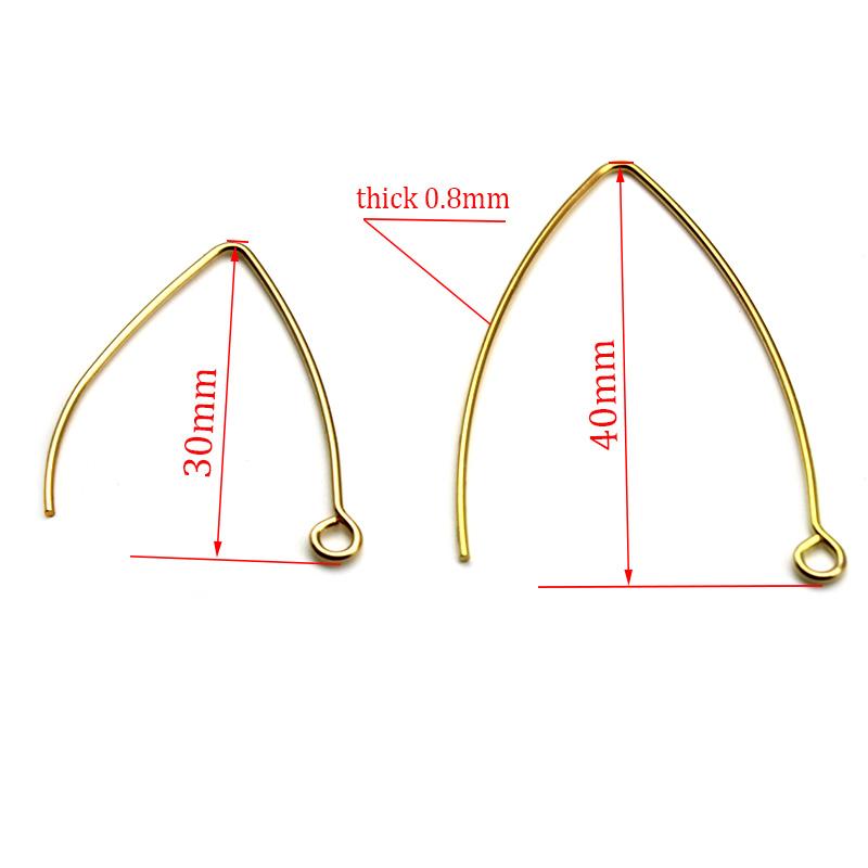50pcs 316 Stainless Steel French Earring Hooks Hoops Findings Ear Wire Settings Base for Jewelry Making Earrings Accessories