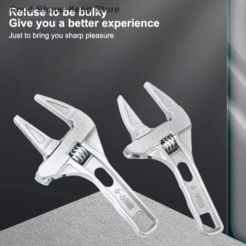 Mini Adjustable Wrench Bathroom Repair Tool Strong Clamping Large Open End Multifunctional Spanner for Plumbing And Maintenance