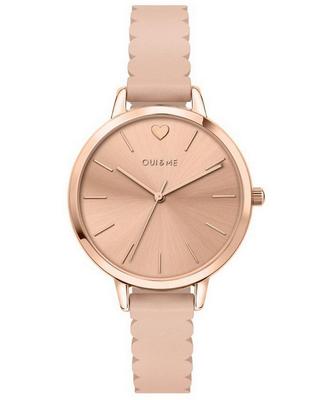 Amourette Rose Gold Shiny Dial Leather Strap Quartz ME010144 Women's Watch