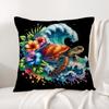 Hawaiian Turtle Cushion Cover Natural Linen Organic Fabric Double-Sided Printing Sofa Home Decor Gift Pillow Cover