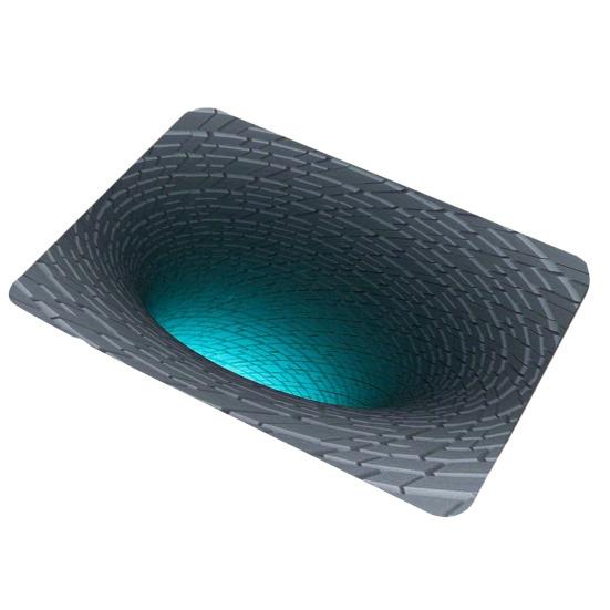 3D Visual Hole Rug Optical Illusion Floor Mat Realistic Hole Pattern Doormat Test And Play with Dog or Cat for Entrance Hallway Living Room