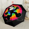 Happy Cat Icon Design Automatic Umbrella Retractable Design with 8-Rib Durability Sturdy Construction All-Season Umbrella for Travel Fashion Lovers