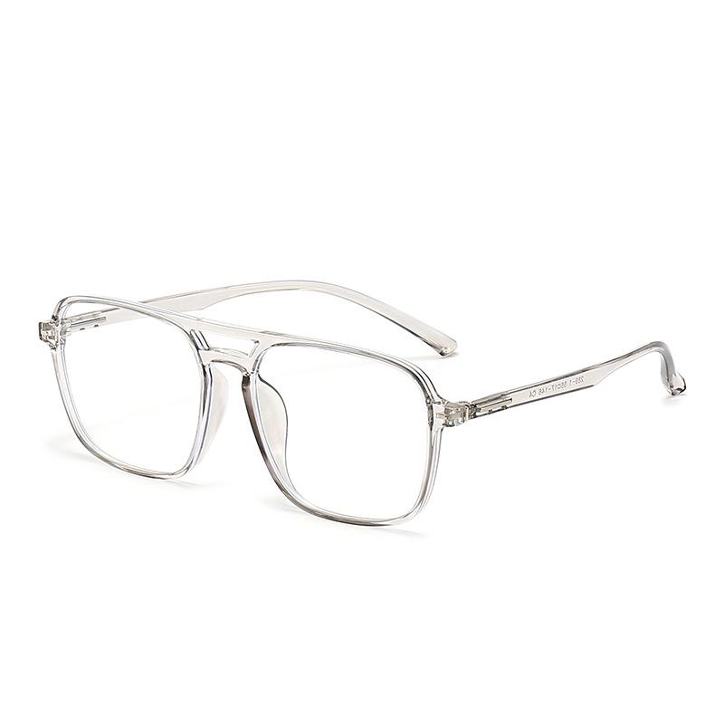Stylish Anti-Blue Light Glasses: Women's Simple Korean TR90 Double Bridge with Myopia Prescription