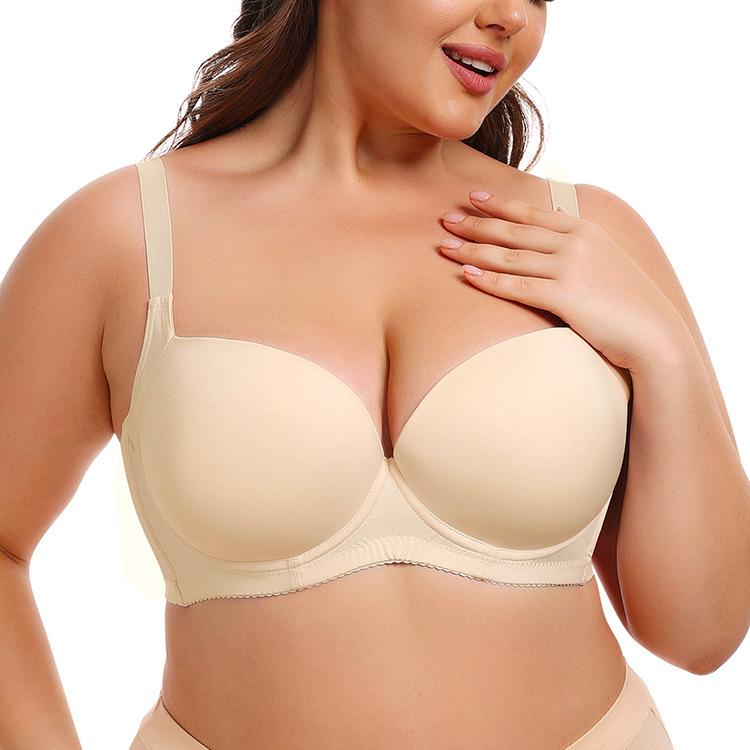 Large Size Bra for Women Smooth and Seamless Gathering Bra with Steel Rims Adjustable Bra