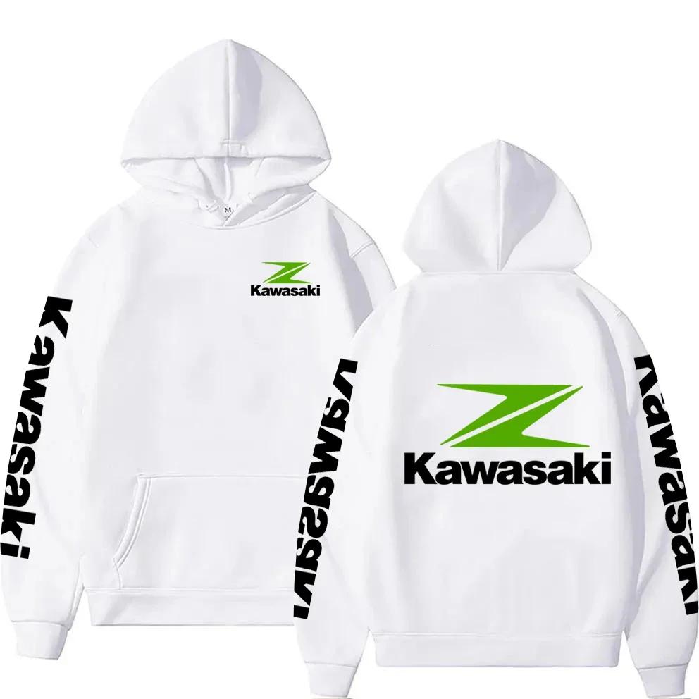 New Racing Suit, High-quality Kawasaki Logo Hooded Pullover, Fashionable Motorcyclele Uniform Rider Exquisite Stree