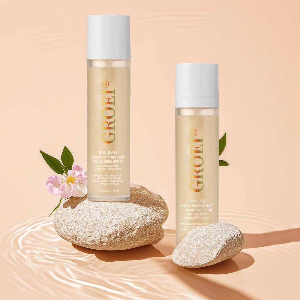 100ml SPF 50 Sunscreen Setting Spray Sheer Setting Mist Sunscreen Spray Facial Skin Care Lightweight & Non-Greasy