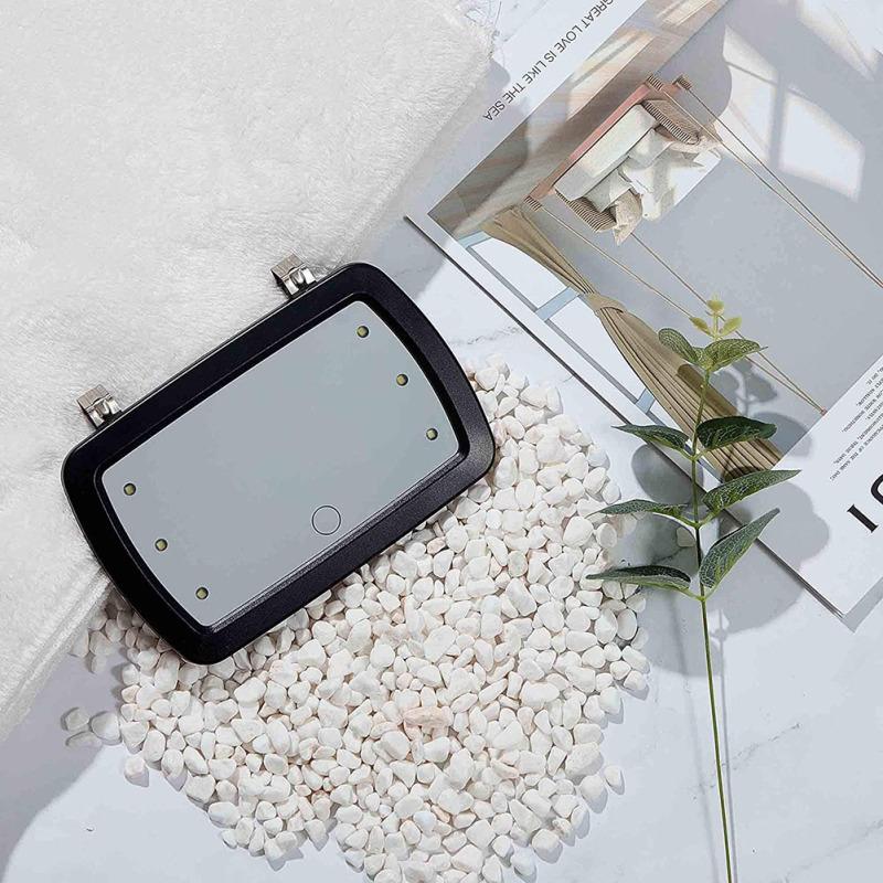 Car Sun Visor Mirror HD LED Makeup Interior Mirror Clip Type Finger Touchscreen Switch Universal