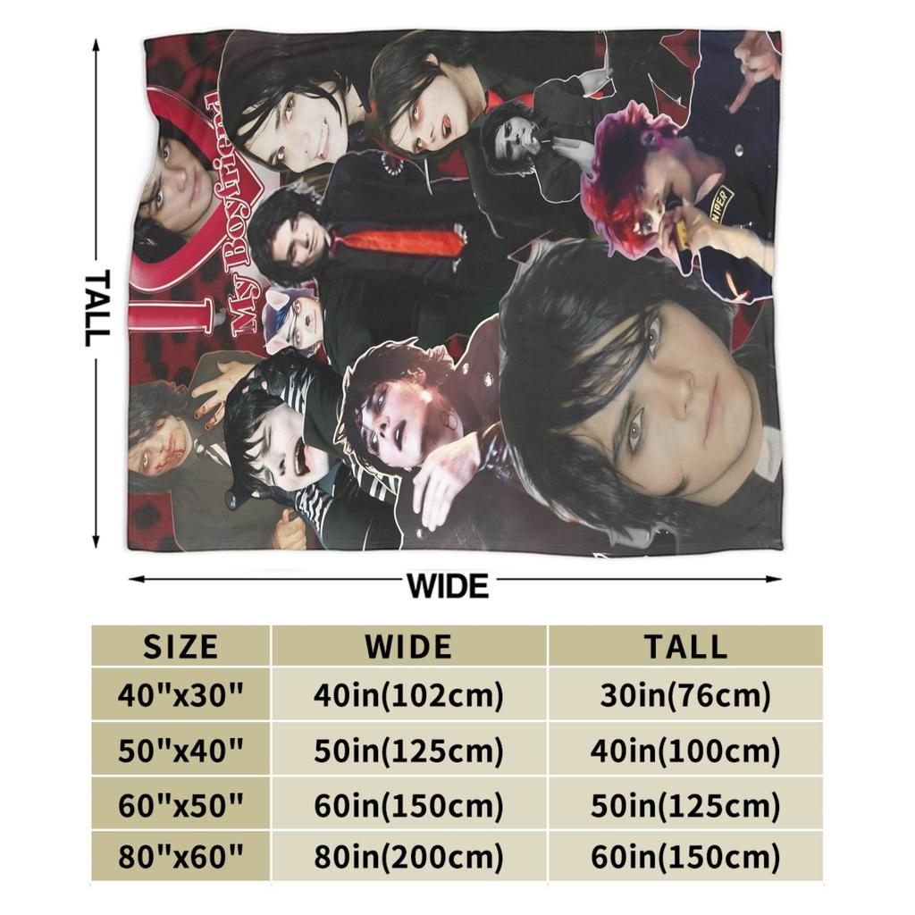 G-Gerard Way MCR Soft Blanket Novelty Travel Office Throw Blanket Couch Chair Flannel Bedspread Sofa Bed Cover