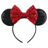 Silver Shinny Mouse Ears Headband For Girls Shinny Sequin Bow Hairband Festival Party Cosplay DIY Hair Accessories