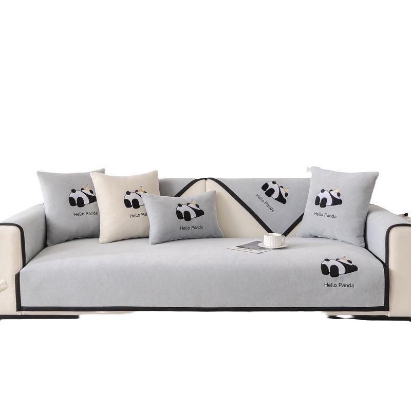 High-End Entry Lux Sofa Cushion Four Seasons Universal Cushion All-Match All-Inclusive Embroidery Sofa Cover New Non-Slip Cover Cloth
