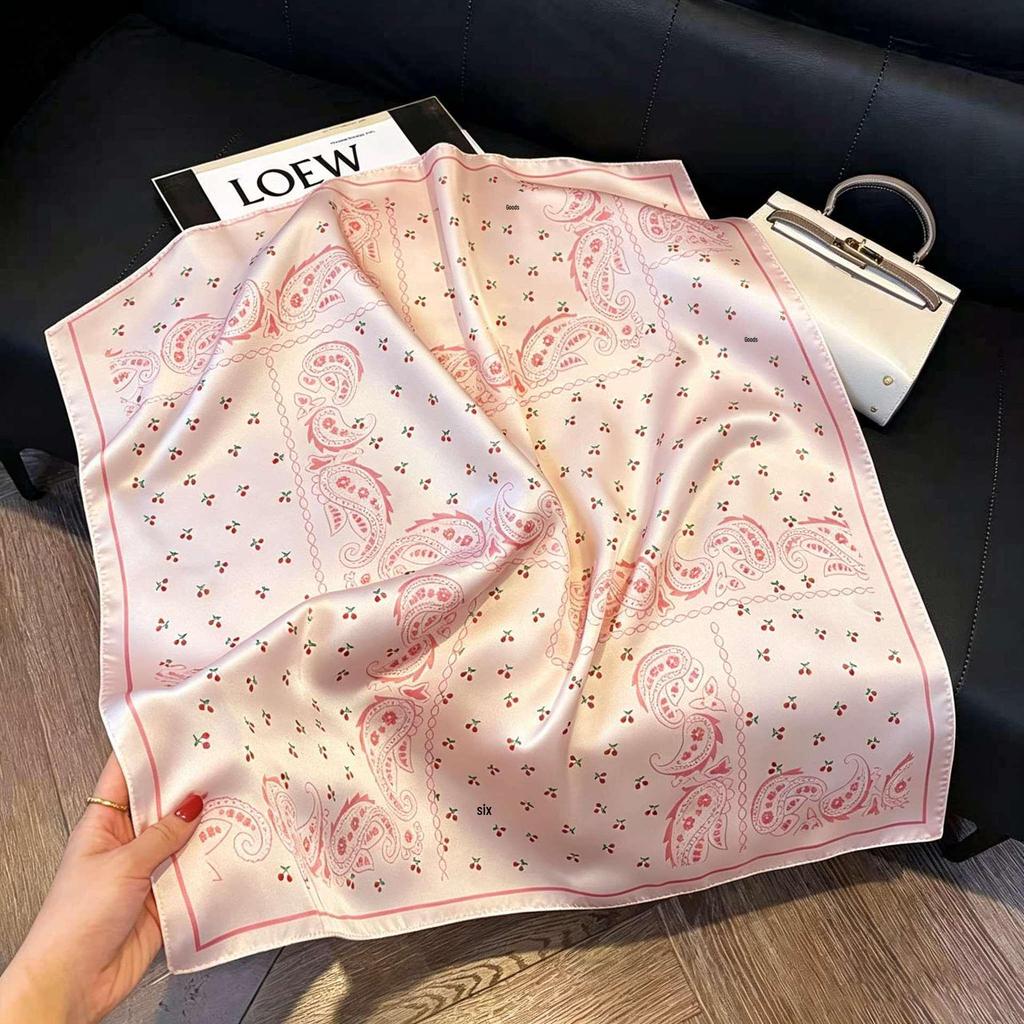 Elegant Silk-Style Square Scarf: Fashionable, Professional Decorative Shawl for Women