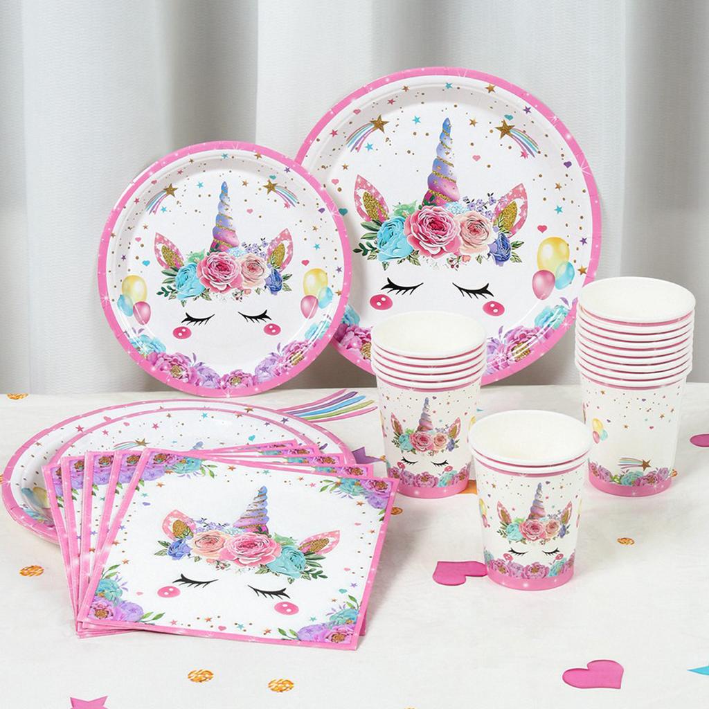 20pcs Unicorn Party Disposable Straws Unicorn Birthday Party Decorations Kids Girl Baby Shower Wedding Pool Party Supplies