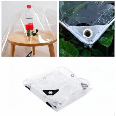 Clear PVC Tarp Cover Rain Cloth Thickened Raincloth Waterproof for Patio and Pavilion Camping