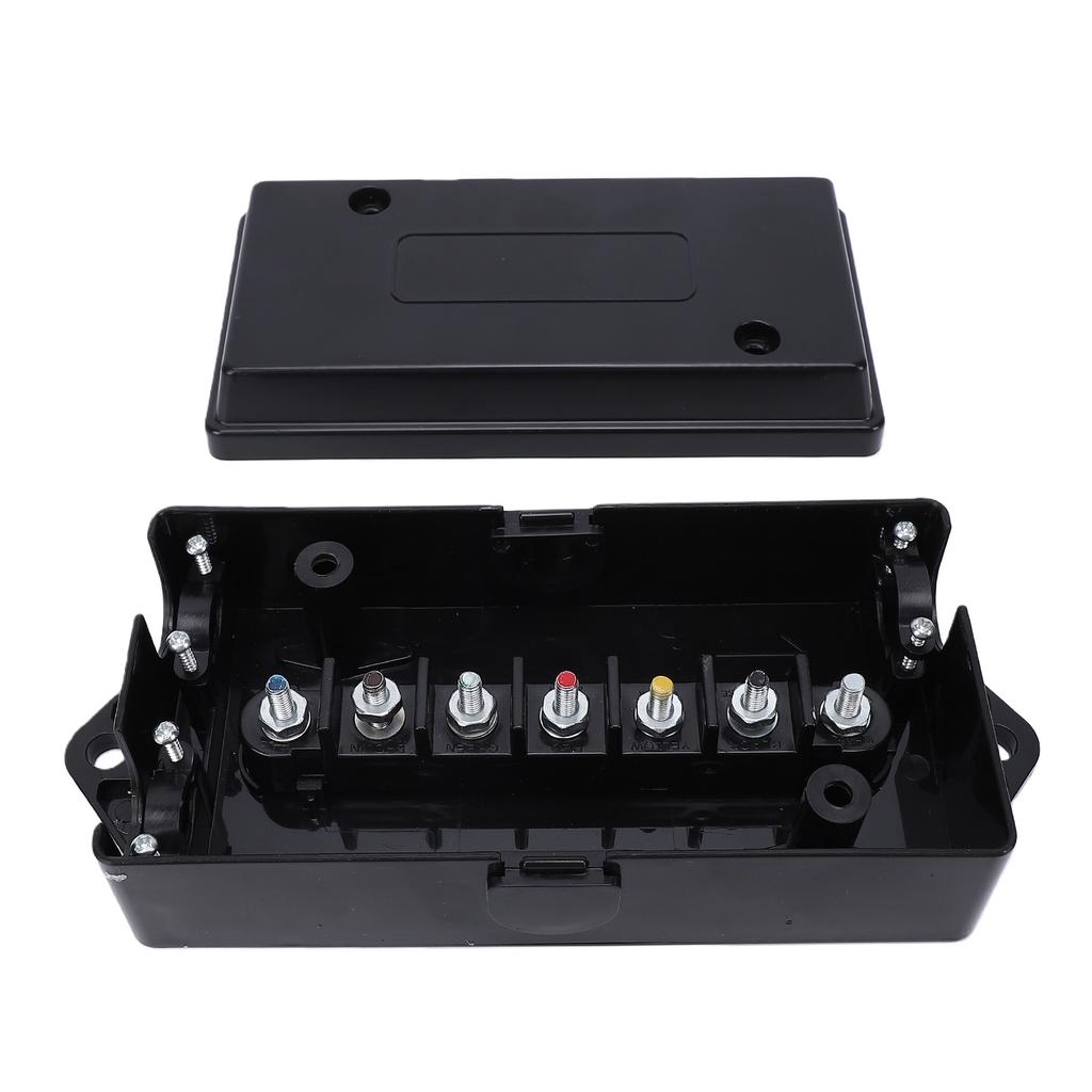 7 Way Electrical Trailer Junction Box Waterproofing 7 Pin Terminal Studs Electric Wires Connection Box for Camping