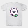Men Black Print T-shirt Soccer Ball With Whistle Cartoon No-Cut Transfer Paper Print Cotton Tshirt