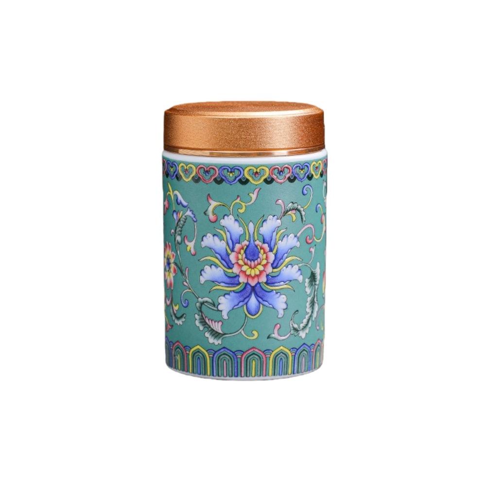 Chinesische Stil Leere Teedose Keramik Vorratsglas Versiegeltes Glas Teedose Teeblätter Verpackung