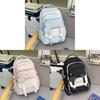 Youthful Candy Color Backpack With Fabric For School And Travel Use