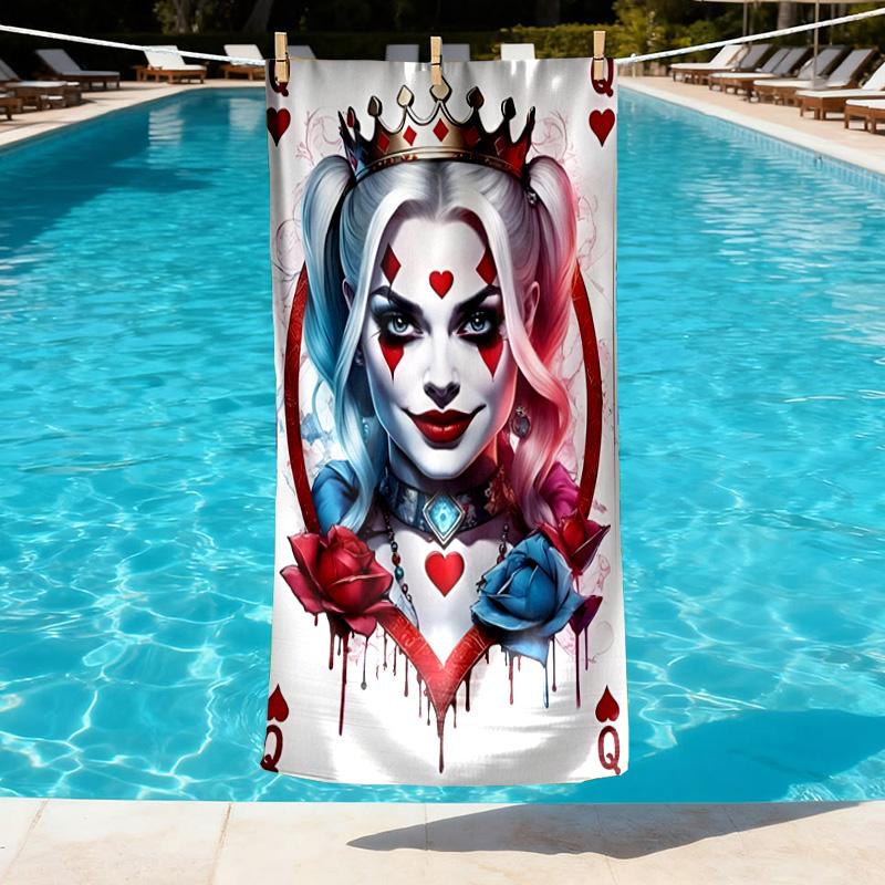 Superhero Print Beach Towel Design, Soft, Lightweight. for Home Bathroom, Spa, Pool, Yoga, Surfing, Camping, Gift for Family, Friend