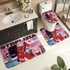 Franxx 3Pcs Flannel Toilet Mat Set Bathroom Rug Bath Carpet Non Slip Home Decor Toilet 3 Pcs Bathroom Textile Set