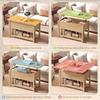 Lift-Top Extendable Coffee Table, Hidden Compartment, Open Shelf, 100 x 45 x 50.5 cm, Natural Wood