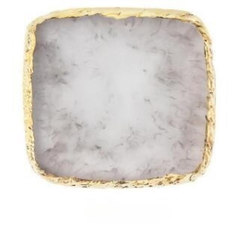 1Pc Exclusive Nail Resin Palette Gold Edge Agate Flakes Nail Painting Color Palette Nail Display Board Tools