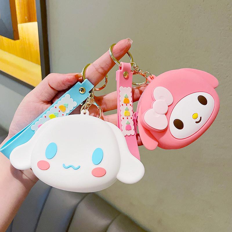 Adorable Sanrio Soft Rubber Keychain Wallets Ideal For Gifting And Collecting