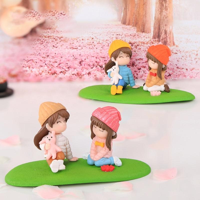Fairy Garden Fairies Figurines Miniature Garden Accessories Outdoor Indoor Girls Sisters Yard Home Decoration Desk Decor