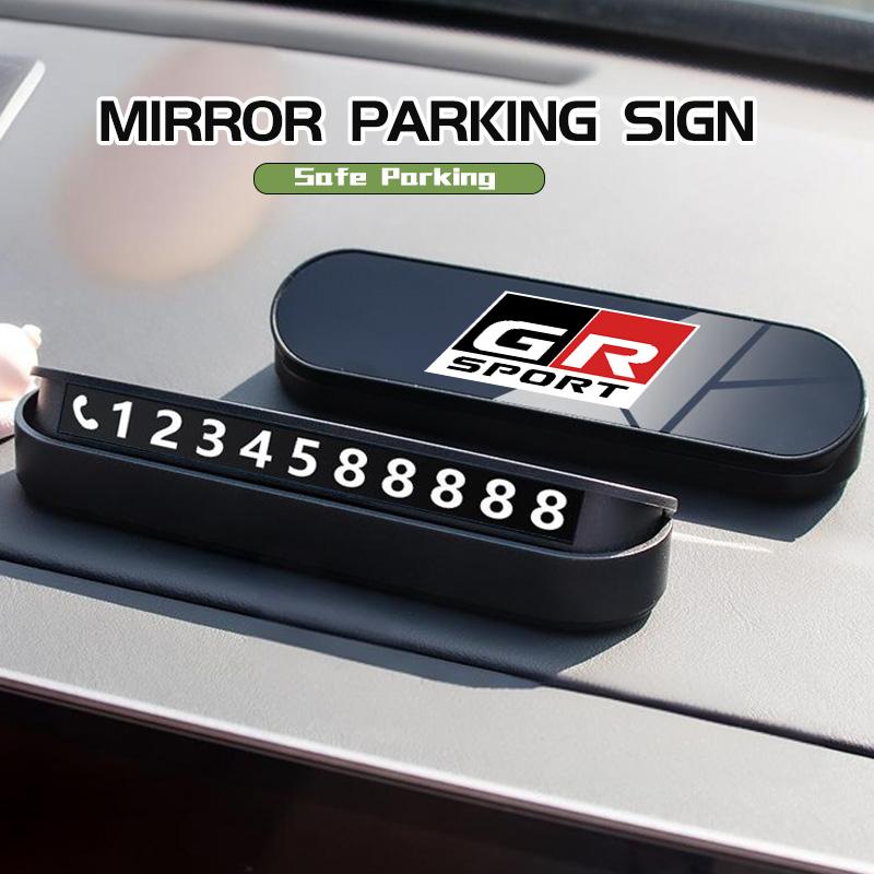 Mirror Surface Car Temporary Parking Plate Stop Signs Phone Number Plates For S2 Yaris Corolla Rav4 GR Auris Cruiser Prius JH2
