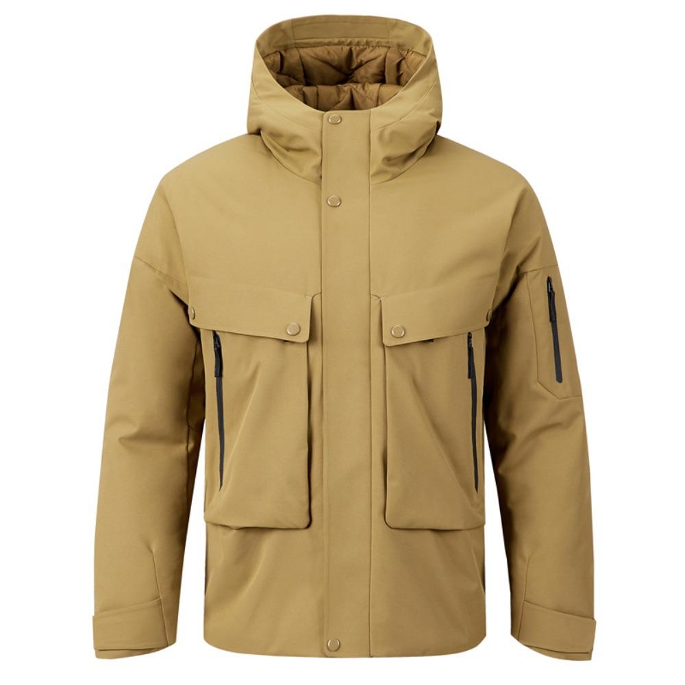 Autumn and Winter Fashionable Trendy Waterproof Warm Hooded Work Jacket Men's Casual Loose Sports Large Size High Quality Coat